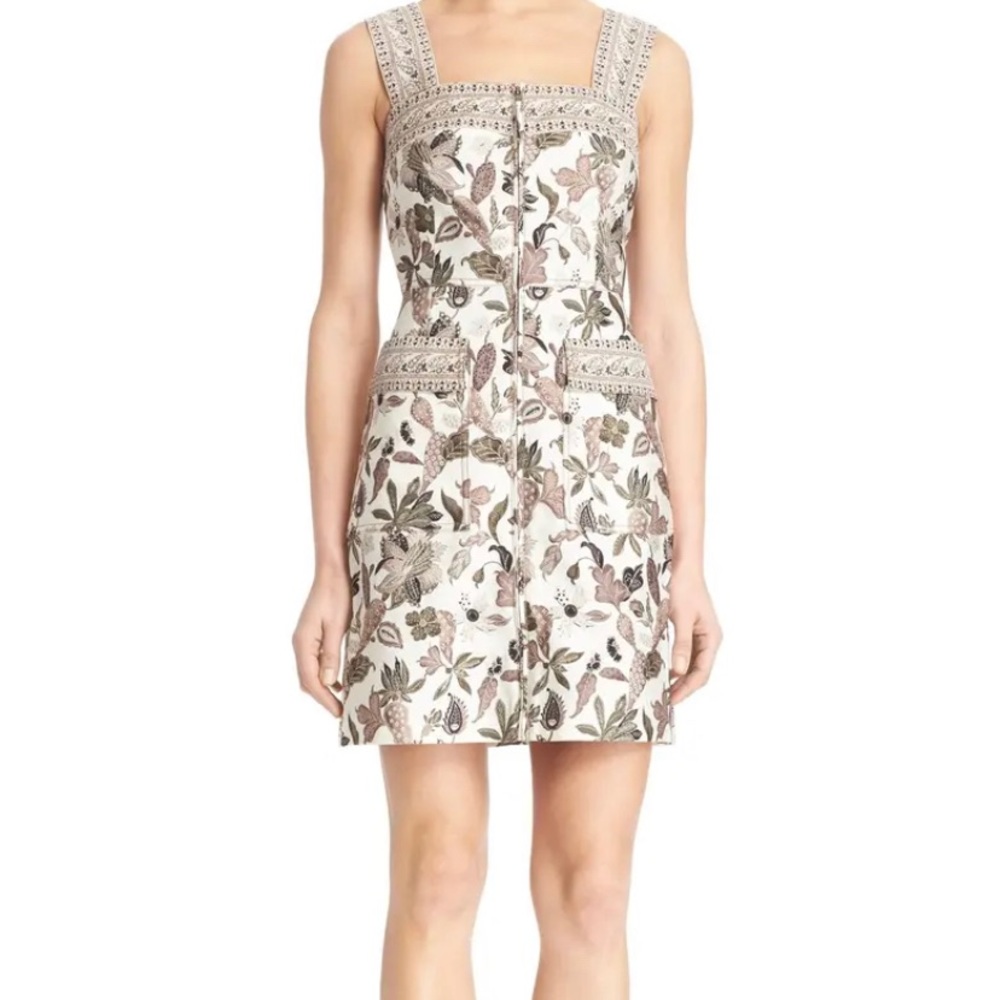 Tory Burch Mikado print zip-front mini dress